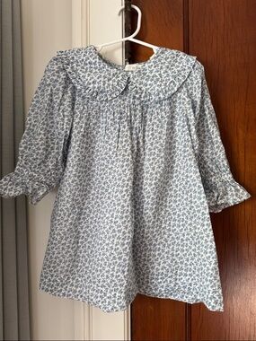 Doen Girls Light Blue Floral Cotton Dress